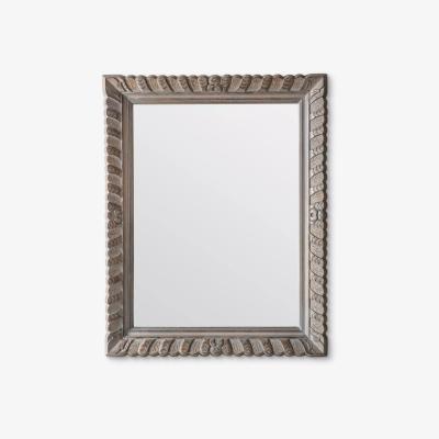 John Lewis Surat Mango Wood Rectangular Wall Mirror, 98 x 78cm, Natural