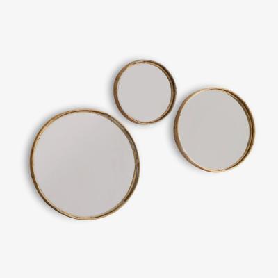 John Lewis Rico Round Rattan Frame Mirrors, Set of 3