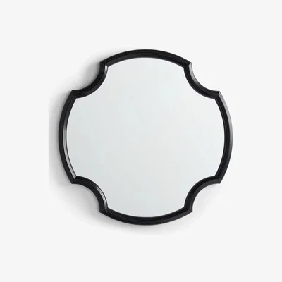 John Lewis John Lewis & Partners Decorative Shaped Wall Mirror, 85 x 85cm, Black