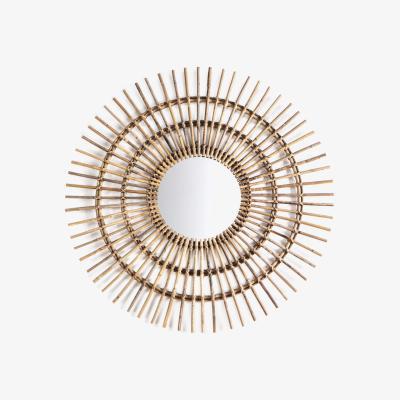 John Lewis Volta Round Rattan Wall Mirror, Dia.100cm, Natural