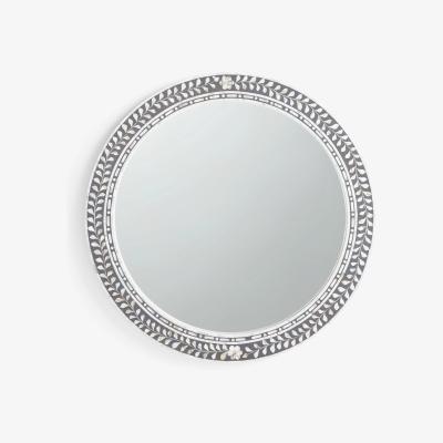 John Lewis John Lewis & Partners Mother Of Pearl Leaves Round Wall Mirror
