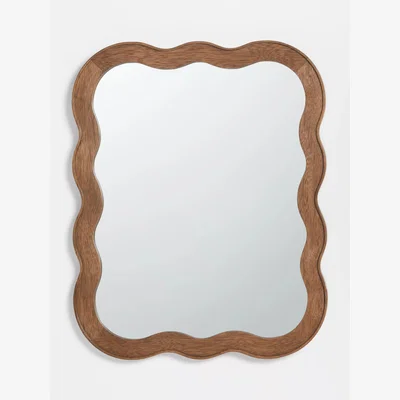 John Lewis John Lewis Wiggle Wood Frame Wall Mirror, 75 x 66cm, Walnut