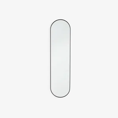 John Lewis ANYDAY John Lewis & Partners Thin Metal Frame Lozenge Wall Mirror, 120 x 30cm, Black