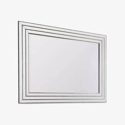 John Lewis Leven Rectangular Beaded Glass Frame Wall Mirror, 112 x 82cm, Clear