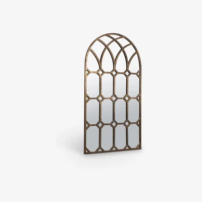 John Lewis Khadra Arched Window Wall Mirror, 160 x 80cm, Gold