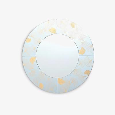 John Lewis Där Asolo Ginkgo Leaf Round Wall Mirror, 100cm, Gold