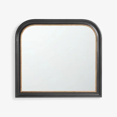 John Lewis John Lewis Georgian Overmantle Wood Mirror, 95 x 105cm, Black/Gold