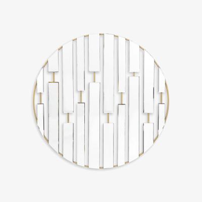 John Lewis Gallery Direct Decatur Round Bevelled Glass Wall Mirror, 90cm, Champagne/Clear