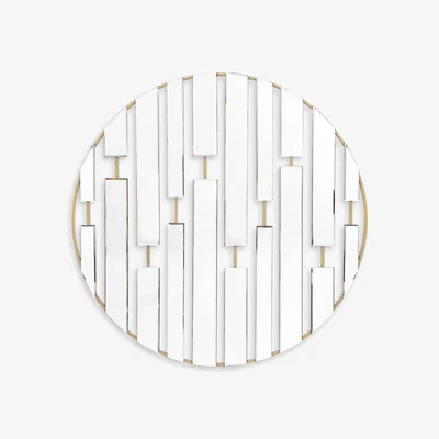 John Lewis Gallery Direct Decatur Round Bevelled Glass Wall Mirror, 90cm, Champagne/Clear