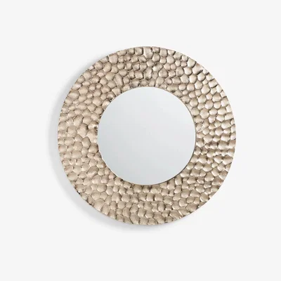 John Lewis John Lewis & Partners Lunar Round Metal Frame Mirror, 67cm, Gold