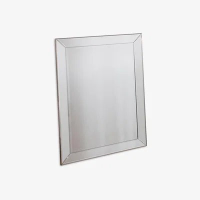 John Lewis Baskin Rectangular Glass Frame Mirror, 100 x 80cm, Clear