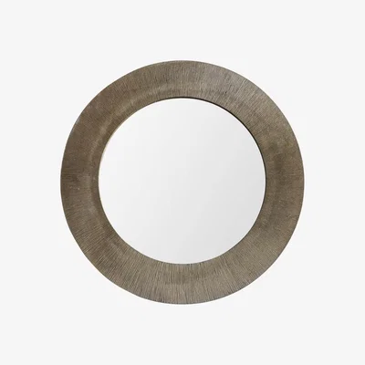 Knees Rain 80cm Medium Round Wall Mirror - Brass