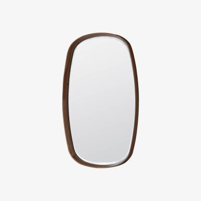 Knees Barnard Medium Rounded Rectangle Wall Mirror - Dark Wood