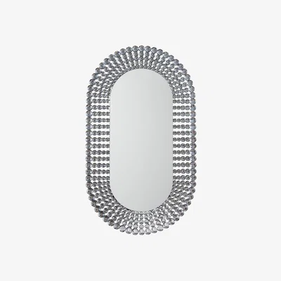 Knees Bako Large Oval Wall Mirror - Silver