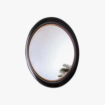 Knees Crosby Medium Oval Wall Mirror - Black