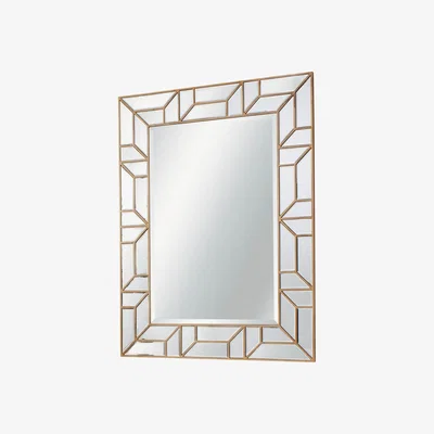 Knees Birch Large Rectangle Wall Mirror - Gold