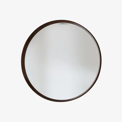 Knees Barnard Large Round Wall Mirror - Dark Wood