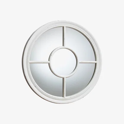 Knees Ballymena Medium Round Wall Mirror - White