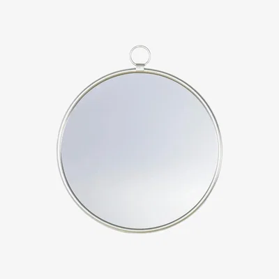Knees Willow Medium Round Wall Mirror - Silver
