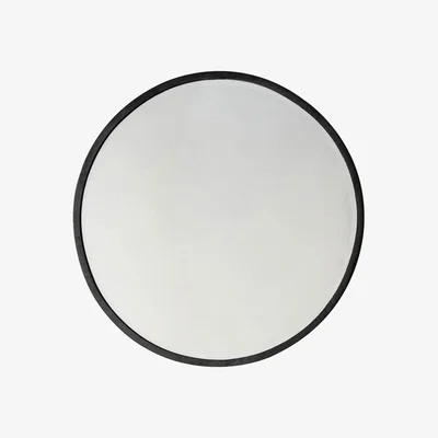 Knees Riley 80cm Medium Round Wall Mirror - Black