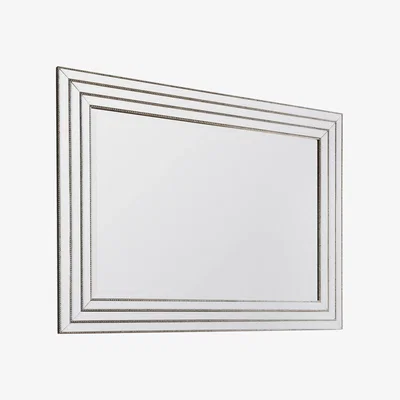 Knees Bourne Large Rectangle Wall Mirror - Silver