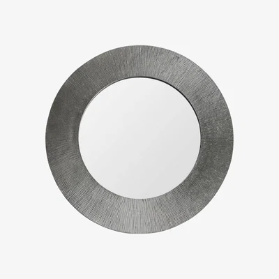 Knees Rain 60cm Medium Round Wall Mirror - Silver