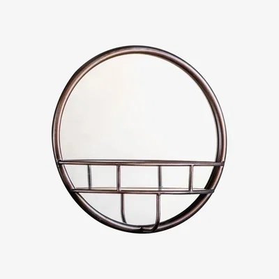 Knees Hendon Small Round Wall Mirror - Bronze