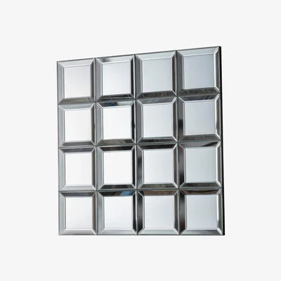 Knees Bridgett Medium Square Wall Mirror - Silver