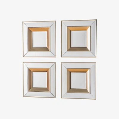 Knees Malling Small Square Scatter Set Mirror - Gold (4pk)