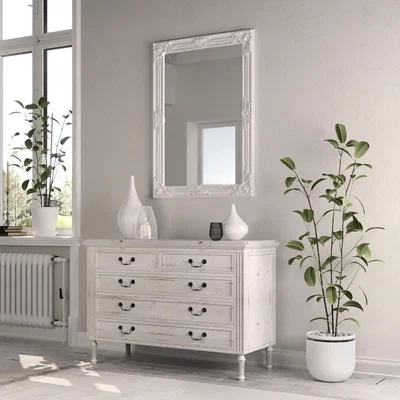 Knees Charmant Large Rectangle Wall Mirror - White