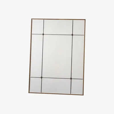 Knees Ozell Medium Rectangle Wall Mirror - Gold