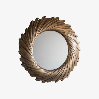 Knees Belper Medium Round Wall Mirror - Gold