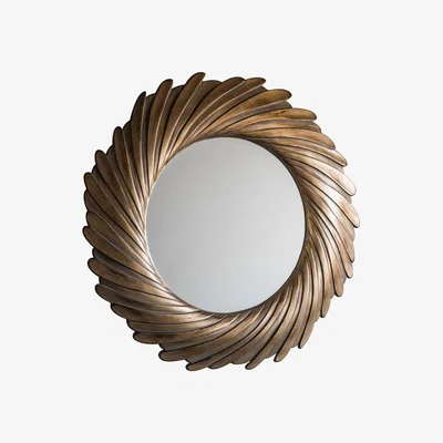 Knees Belper Medium Round Wall Mirror - Gold