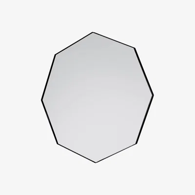 Knees Chante Medium Octagon Wall Mirror - Black