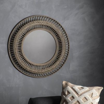 Knees Keyes Medium Round Wall Mirror - Grey