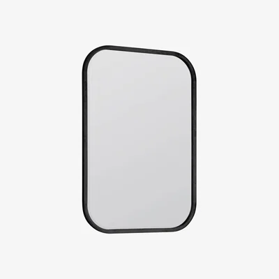 Knees Fern Medium Rounded Rectangle Wall Mirror - Black