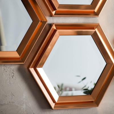 Knees Charlesbourg Small Hexagon Scatter Set Mirror - Copper (Set of 3)