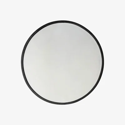 Knees Riley 60cm Medium Round Wall Mirror - Black