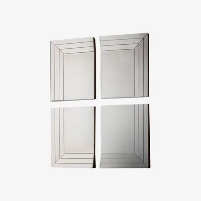 Knees Wainfleet Medium Rectangle Scatter Set Mirror - Silver (Set of 4)