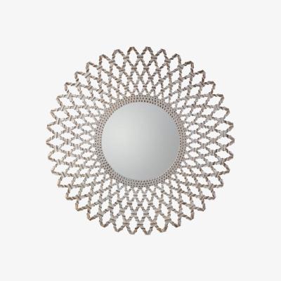 Knees Hayley Large Round Wall Mirror - Light Wood
