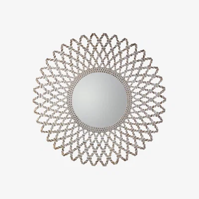 Knees Hayley Large Round Wall Mirror - Light Wood