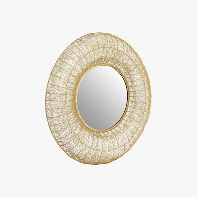 La Redoute 89cm Iron Wall Mirror in Gold Finish