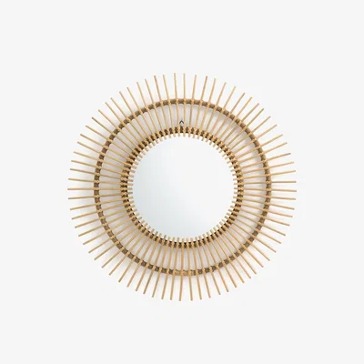 La Redoute Nogu Cane Sunburst Mirror, 90cm Diameter