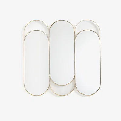 La Redoute Alama Brass Triptych Mirror