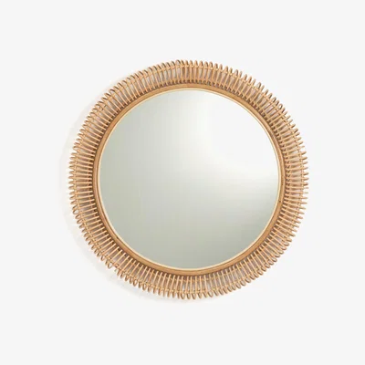 La Redoute Tarsile Rattan Mirror, Diameter 100 cm