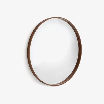 La Redoute Alaria Round Mirror with Walnut Frame, Diameter 100cm