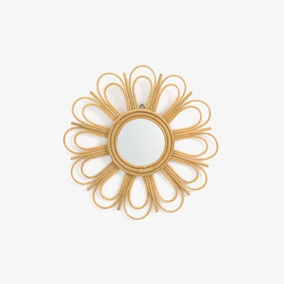 La Redoute Nogu Cane Daisy-Shape Mirror