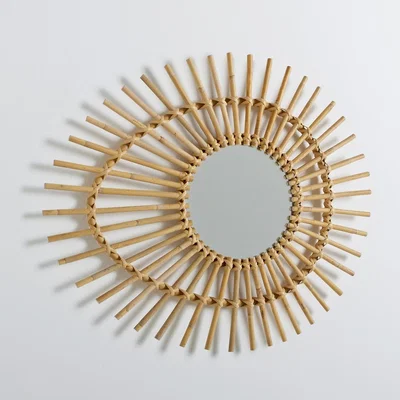 La Redoute Nogu Eye-Shaped Vintage Rattan Mirror
