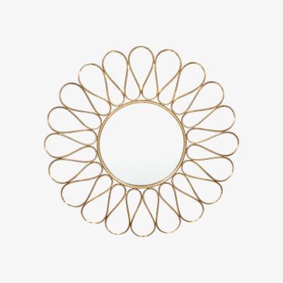 La Redoute 90cm Antique Gold Metal Petal Design Round Wall Mirror