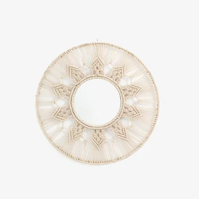 La Redoute Beja Round Macrame Mirror, 60cm Diameter